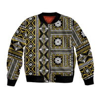 Fiji Masi Tapa Pattern Yellow Bomber Jacket - Polynesian Pride