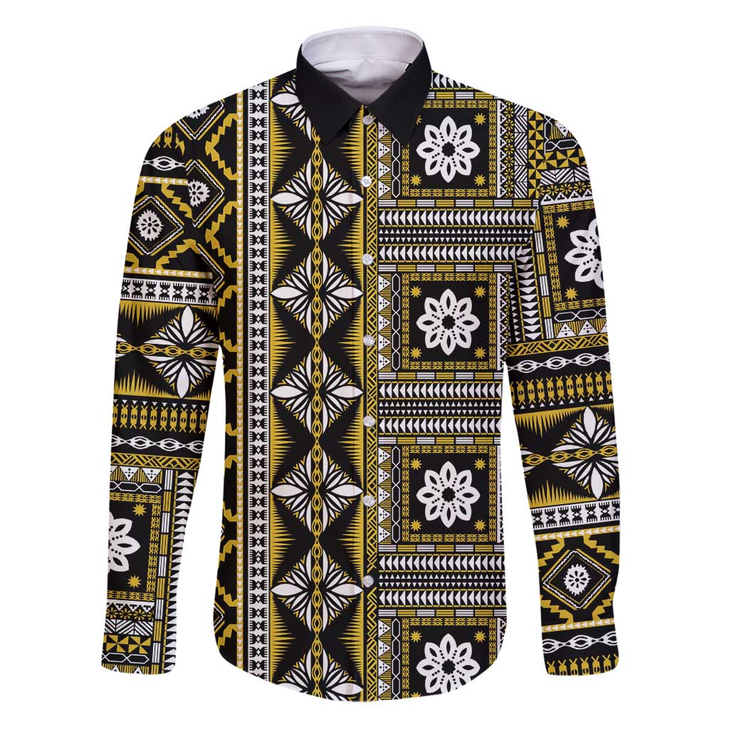 Fiji Masi Tapa Pattern Yellow Family Matching Puletasi and Hawaiian Shirt - Polynesian Pride