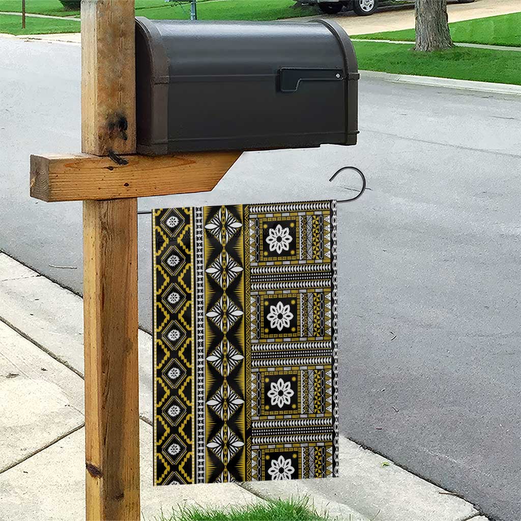 Fiji Masi Tapa Pattern Yellow Garden Flag - Polynesian Pride