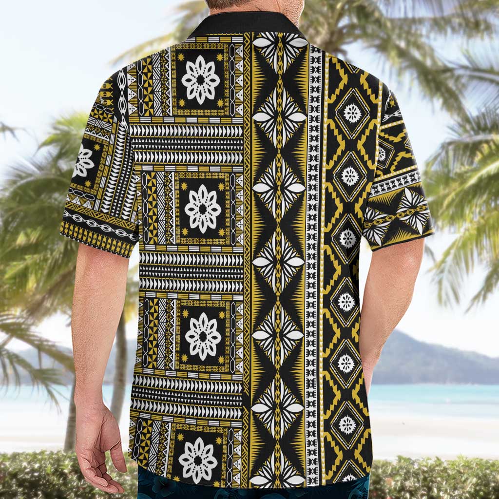 Fiji Masi Tapa Pattern Yellow Hawaiian Shirt - Polynesian Pride