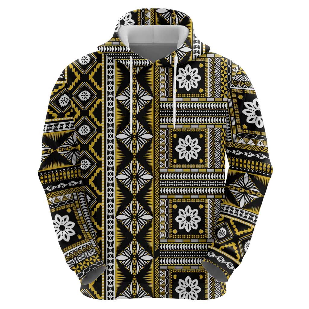 Fiji Masi Tapa Pattern Yellow Hoodie - Polynesian Pride