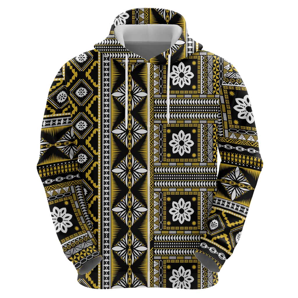 Fiji Masi Tapa Pattern Yellow Hoodie - Polynesian Pride