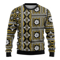 Fiji Masi Tapa Pattern Yellow Ugly Christmas Sweater - Polynesian Pride