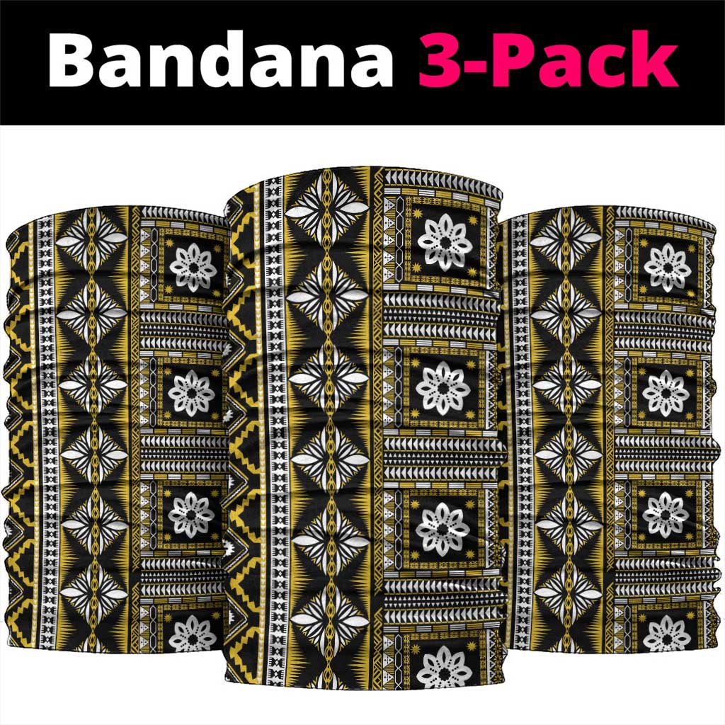 Fiji Masi Tapa Pattern Yellow Neck Gaiter - Polynesian Pride