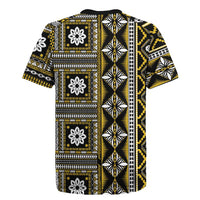 Fiji Masi Tapa Pattern Yellow Rugby Jersey - Polynesian Pride