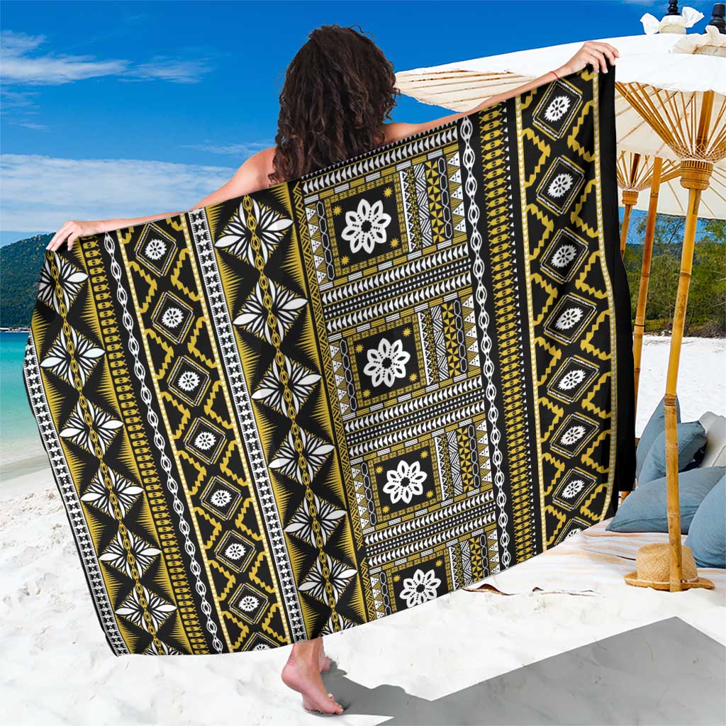 Fiji Masi Tapa Pattern Yellow Sarong - Polynesian Pride