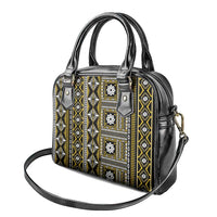 Fiji Masi Tapa Pattern Yellow Shoulder Handbag - Polynesian Pride