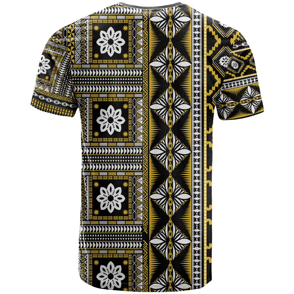 Fiji Masi Tapa Pattern Yellow T Shirt - Polynesian Pride