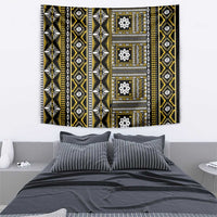 Fiji Masi Tapa Pattern Yellow Tapestry - Polynesian Pride