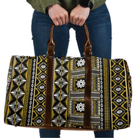 Fiji Masi Tapa Pattern Yellow Travel Bag - Polynesian Pride