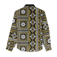 Fiji Masi Tapa Pattern Yellow Women Casual Shirt - Polynesian Pride