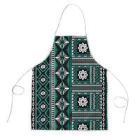 Fiji Masi Tapa Pattern Teal Apron - Polynesian Pride