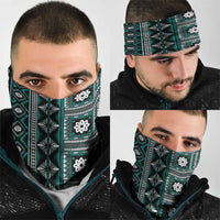 Fiji Masi Tapa Pattern Teal Neck Gaiter - Polynesian Pride