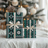 Fiji Masi Tapa Pattern Teal Wrapping Paper - Polynesian Pride