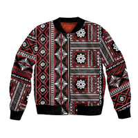 Fiji Masi Tapa Pattern Red Bomber Jacket - Polynesian Pride