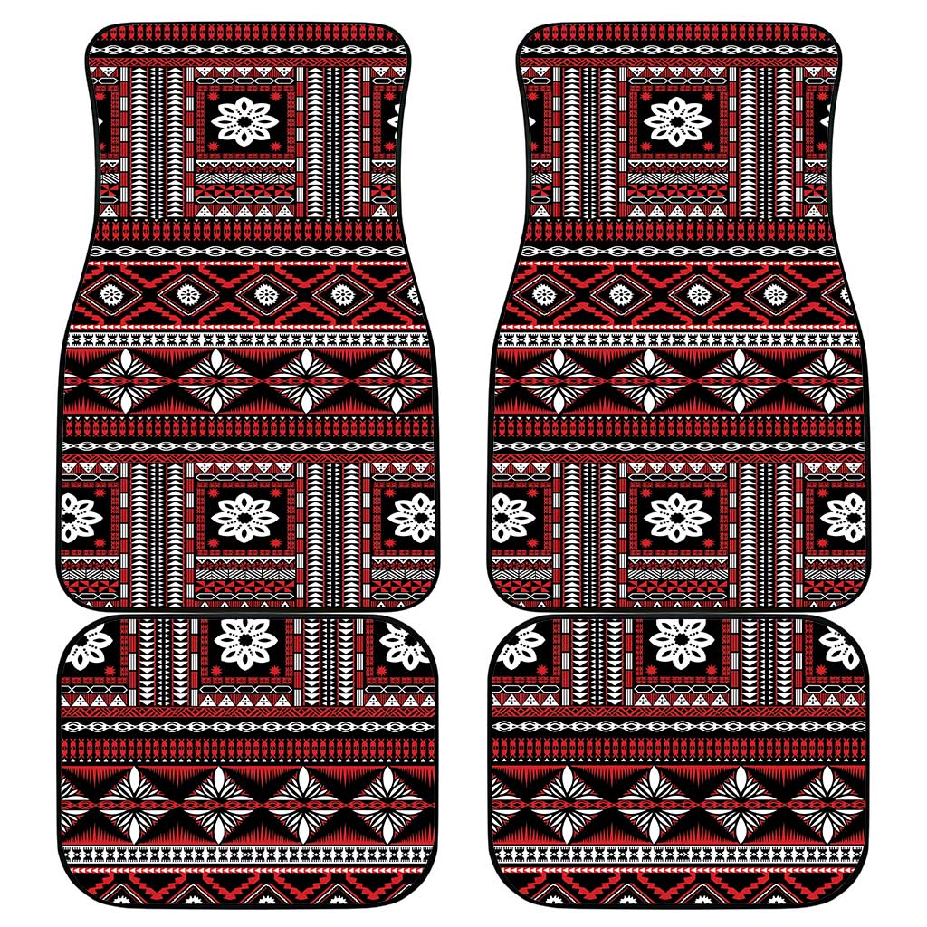 Fiji Masi Tapa Pattern Red Car Mats - Polynesian Pride