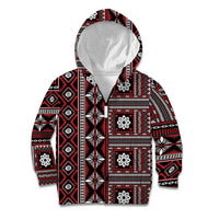 Fiji Masi Tapa Pattern Red Kid Hoodie - Polynesian Pride