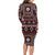 Fiji Masi Tapa Pattern Red Long Sleeve Bodycon Dress - Polynesian Pride