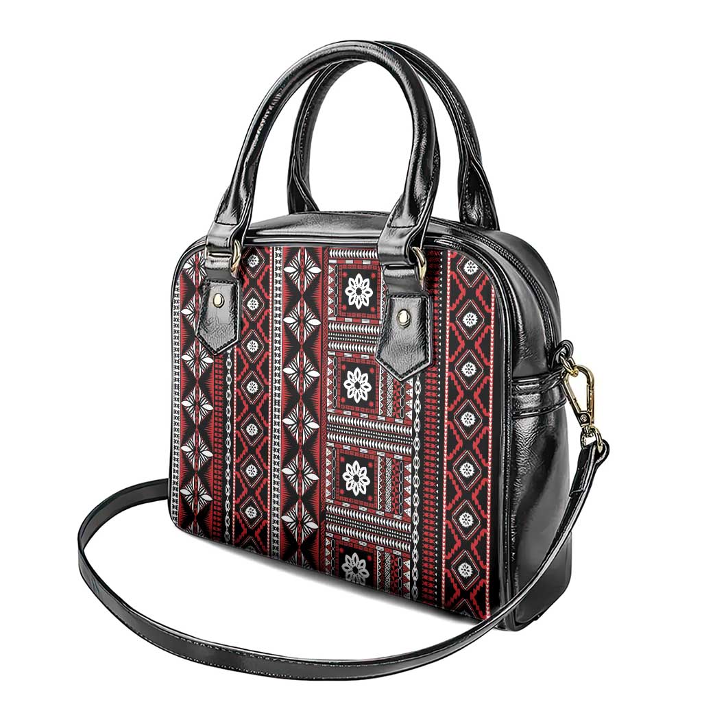 Fiji Masi Tapa Pattern Red Shoulder Handbag - Polynesian Pride