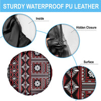 Fiji Masi Tapa Pattern Red Spare Tire Cover - Polynesian Pride