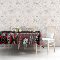 Fiji Masi Tapa Pattern Red Tablecloth - Polynesian Pride