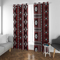 Fiji Masi Tapa Pattern Red Window Curtain - Polynesian Pride