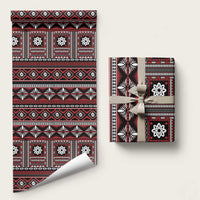 Fiji Masi Tapa Pattern Red Wrapping Paper - Polynesian Pride