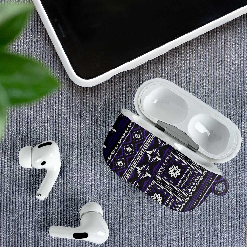 Fiji Masi Tapa Pattern Purple AirPods Case - Polynesian Pride