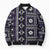 Fiji Masi Tapa Pattern Purple Bomber Puffer Jacket - Polynesian Pride