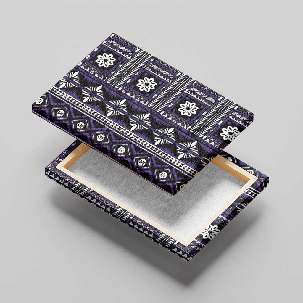 Fiji Masi Tapa Pattern Purple Canvas Wall Art - Polynesian Pride