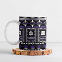 Fiji Masi Tapa Pattern Purple Ceramic Mug - Polynesian Pride