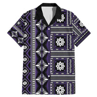 Fiji Masi Tapa Pattern Purple Family Matching Mermaid Dress and Hawaiian Shirt - Polynesian Pride
