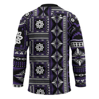 Fiji Masi Tapa Pattern Purple Hockey Jersey - Polynesian Pride