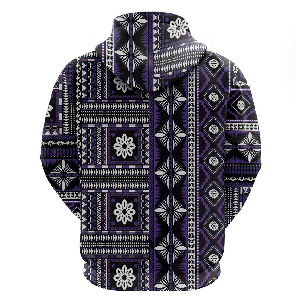 Fiji Masi Tapa Pattern Purple Hoodie - Polynesian Pride