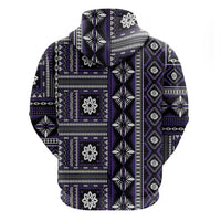 Fiji Masi Tapa Pattern Purple Hoodie - Polynesian Pride