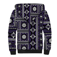 Fiji Masi Tapa Pattern Purple Sherpa Hoodie - Polynesian Pride