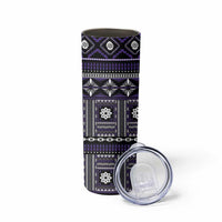 Fiji Masi Tapa Pattern Purple Skinny Tumbler - Polynesian Pride