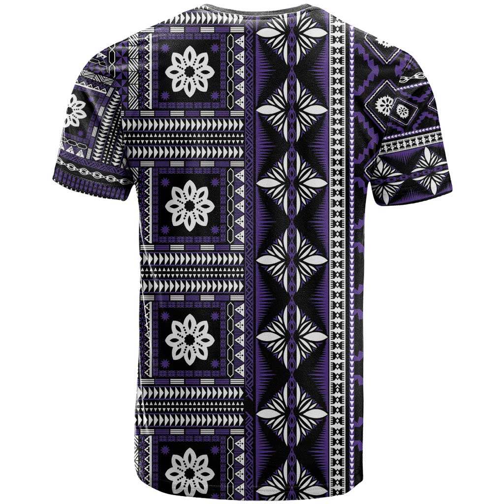 Fiji Masi Tapa Pattern Purple T Shirt - Polynesian Pride