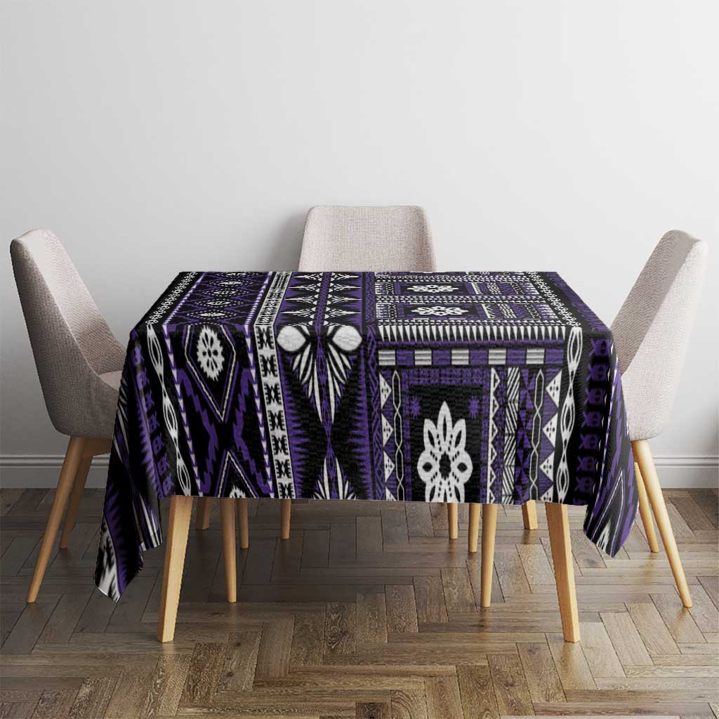Fiji Masi Tapa Pattern Purple Tablecloth - Polynesian Pride
