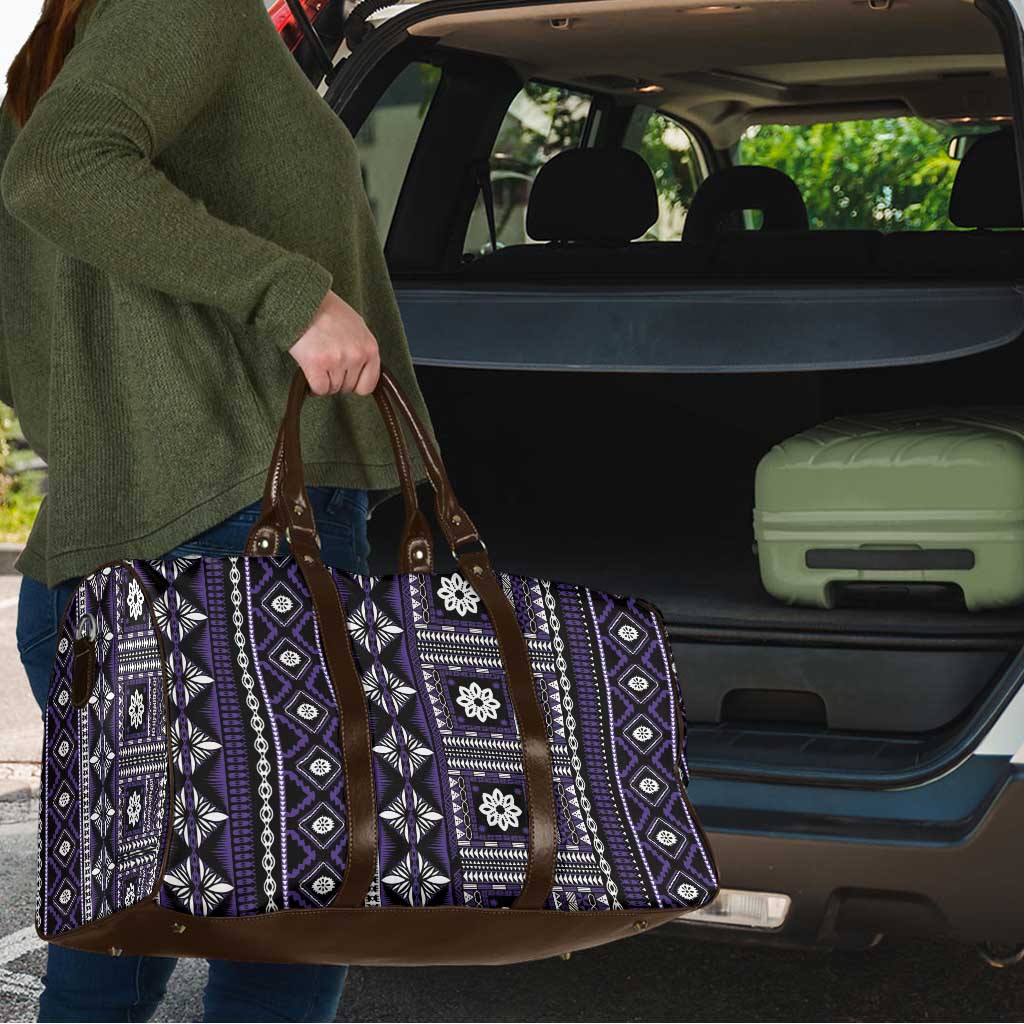 Fiji Masi Tapa Pattern Purple Travel Bag - Polynesian Pride
