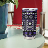 Fiji Masi Tapa Pattern Purple Tumbler Cup - Polynesian Pride