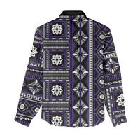 Fiji Masi Tapa Pattern Purple Women Casual Shirt - Polynesian Pride