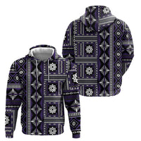 Fiji Masi Tapa Pattern Purple Zip Hoodie - Polynesian Pride