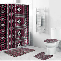 Fiji Masi Tapa Pattern Pink Bathroom Set - Polynesian Pride