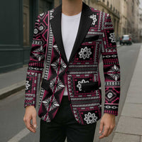 Fiji Masi Tapa Pattern Pink Blazer - Polynesian Pride