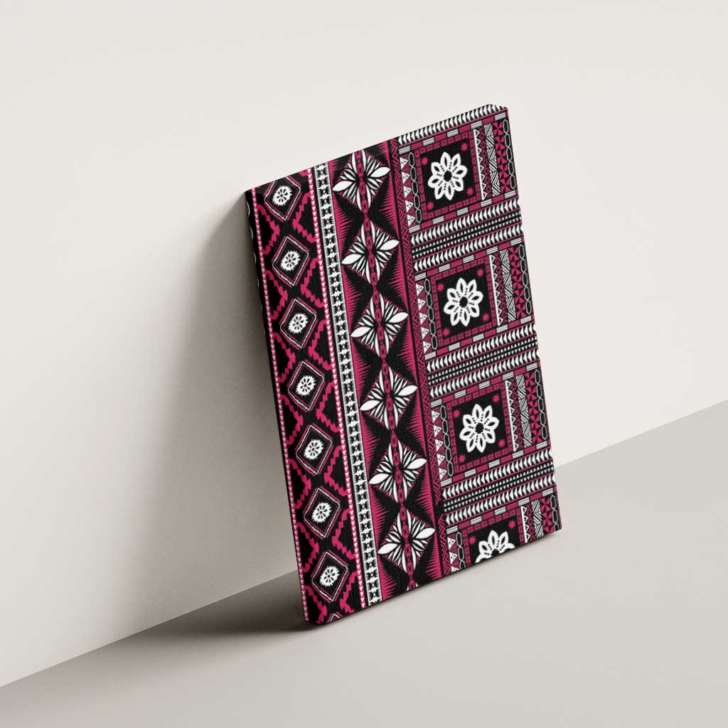 Fiji Masi Tapa Pattern Pink Canvas Wall Art - Polynesian Pride