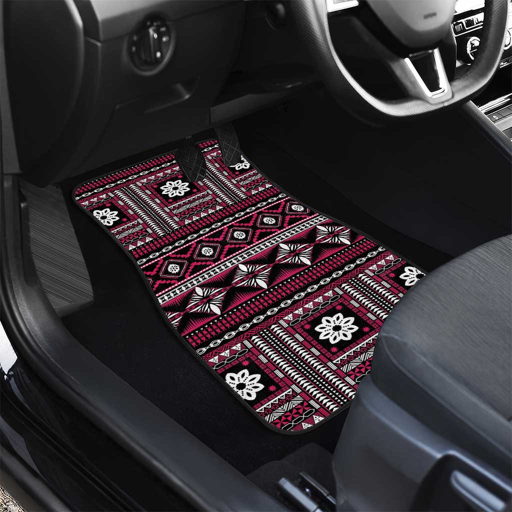 Fiji Masi Tapa Pattern Pink Car Mats - Polynesian Pride