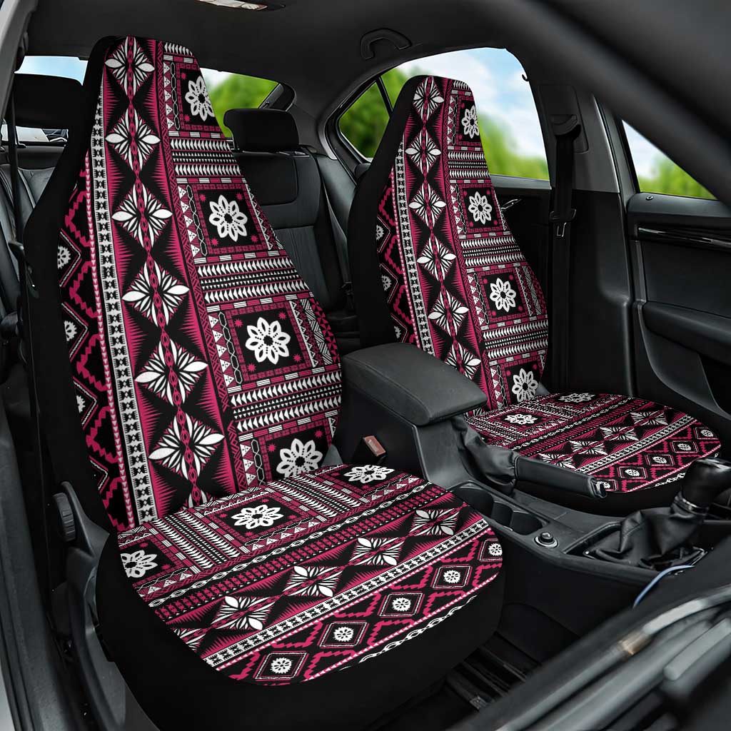 Fiji Masi Tapa Pattern Pink Car Seat Cover - Polynesian Pride