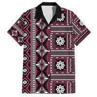 Fiji Masi Tapa Pattern Pink Family Matching Summer Maxi Dress and Hawaiian Shirt - Polynesian Pride