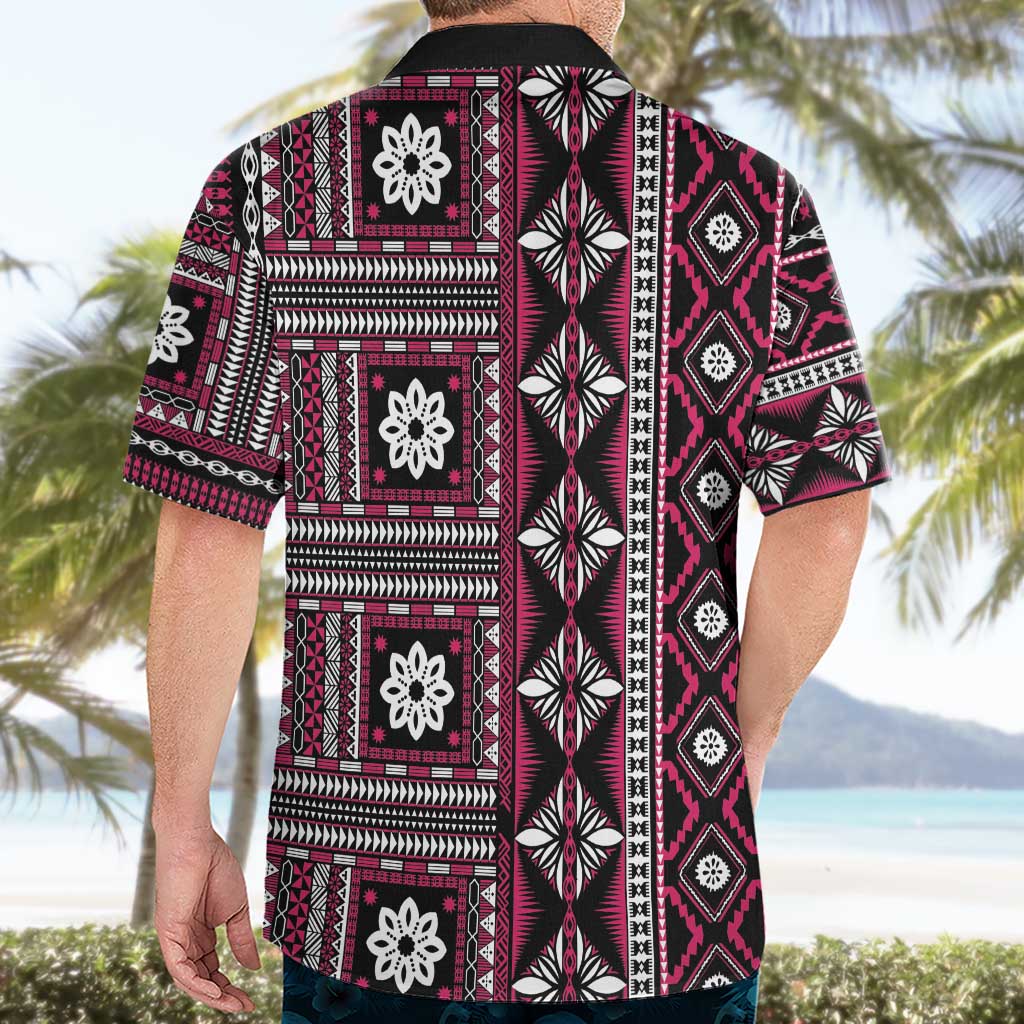 Fiji Masi Tapa Pattern Pink Hawaiian Shirt - Polynesian Pride